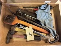 Box with Hammers and Pry Bar