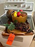 Wood Serving Tray and Fruit