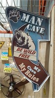 My Cave My Rules Metal Sign W/ Lights
