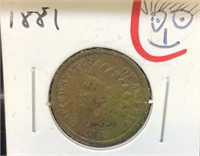 OF) 1881 INDIAN HEAD CENT, BEAUTIFUL COIN,