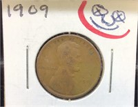 OF) 1909 WHEAT CENT, BEAUTIFUL COIN,
