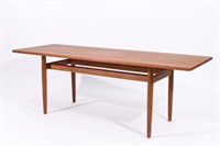 SOLID TEAK COFFEE TABLE IN THE STYLE JACOB KJAER