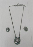 Horseshoe Necklace & Earrings