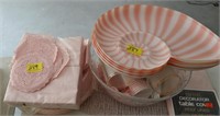 PINK AND WHITE PLASTIC WARE