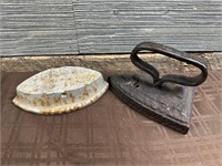 Pair Of Antique Cast Iron Sad Irons
