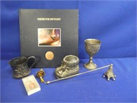 Silver Plate, Book And Stamps