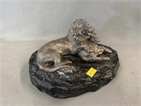 Unsigned Lion & Lamb Sculpture