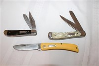 3 Imperial Schrade Pocket Knives (See Desc)