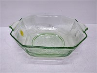 green coloured glass bowl