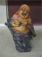 Vintage Laughing Buddha Resin Statute