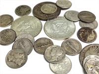 22 VTG Silver Coins / Kennedy, Liberty, Mercury +