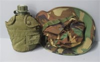 US Military Hat and Canteen.
