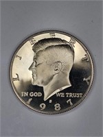 1987 s GEM Proof Kennedy Half Dollar