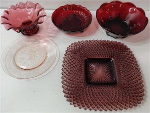 Ruby Red Serving Dishes