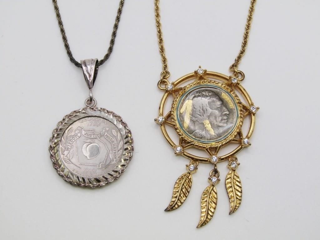 BUFFALO NICKEL & STATE QUARTER NECKLACES
