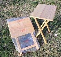 2 NEW Light Wood TV Foldable Tray Tables