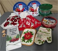 Christmas Towels, Pot Holders, Cookie Trays