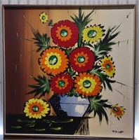 Rolland Parret, Floral Still Life, Oil on Canvas,