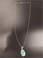 Navajo Turquoise and 825 Silver Necklace