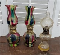 3 mini oil lamps