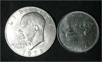 1978 USA Liberty dollar coin and extra
