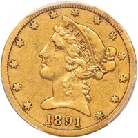 $5 1891-CC PCGS VF35 CAC
