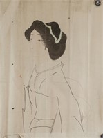 16-18 Century Japanese Watercolour on Paper