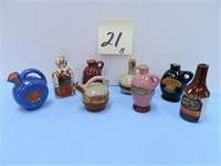 (8) Miniature Advertising Crock Bottles