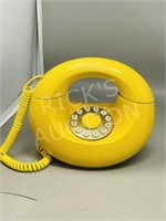 vintage rotary dial yellow telephone USA