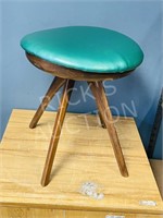 retro stool w/ wood legs - marked Honderich