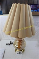 Brass / Glass Table Lamp - Rose Theme