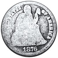 1876-CC Seated Liberty Dime NICELY CIRCULATED