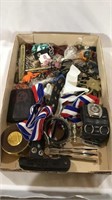 Jewelry, watch, knives, medals