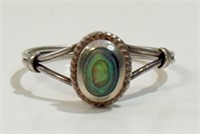 PRETTY STERLING SILVER & ABALONE RING