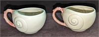 2 Vintage Retired Fitz & Floyd Oceana Flat Cups G