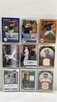 9x Auto-patch and Numbered Baseball Cards