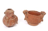 Two Costa Rican Pottery Anthropomorphic and Zoomor