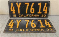 1933 California Plates