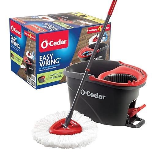 O-Cedar EasyWring Microfiber Spin Mop, Bucket Floo