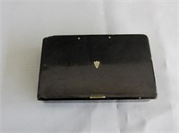 Antique Black Lacquer Snuff Box w .925