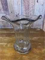 Vintage 7" Heisey Fluted Vase with Scalloped Edges