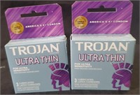 2 Trojan Ultra Thin condoms 3 per pack