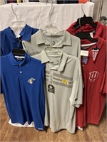 Sports branded, short sleeve polo shirts, size