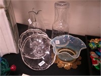 Tumble-up, glass pitcher, pair of Cambridge