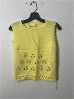 Vintage Knit 60s Femme Top Yellow