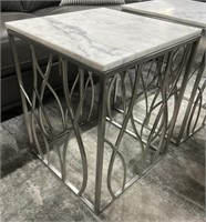 Modern Riverside marble top side table