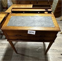 Antique Oak School Desk