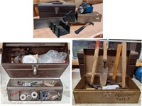 Pair TOOLBOXES Filled with TOOLS ~ MITRE SAW More