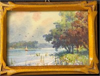 SWEET SIGNED WILLARD M. MITCHELL FRAMED WATERCOLOR