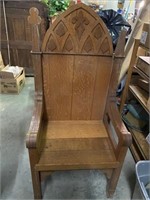 Vitnage Wooden Medieval Chair Missing Top Pieces